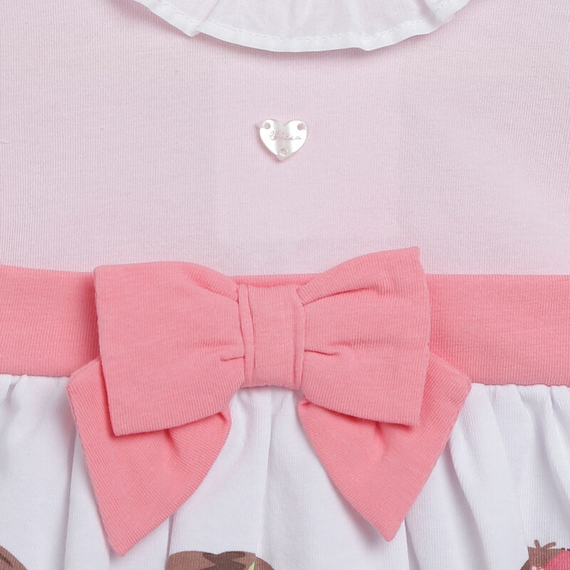 Girls Medium Pink Printed Short Sleeve Dress image number 2